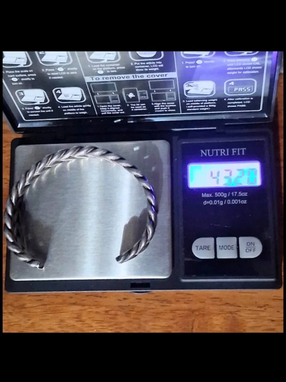 Size 7 Large Thick Vintage Braided Sterling Silver Cuff (43 grams)